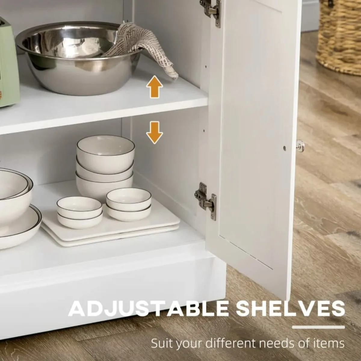 Kitchen Island with Storage Rolling Kitchen Servin - Image 4