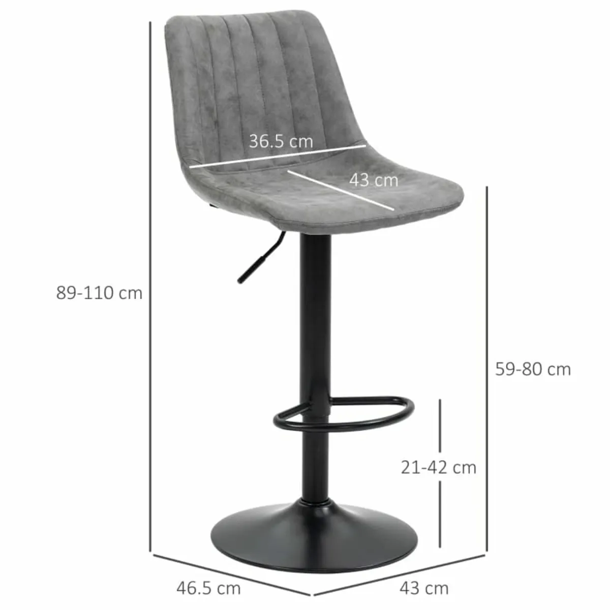 Bar Stools Set of 2 Counter Height Barstools Dinin - Image 2