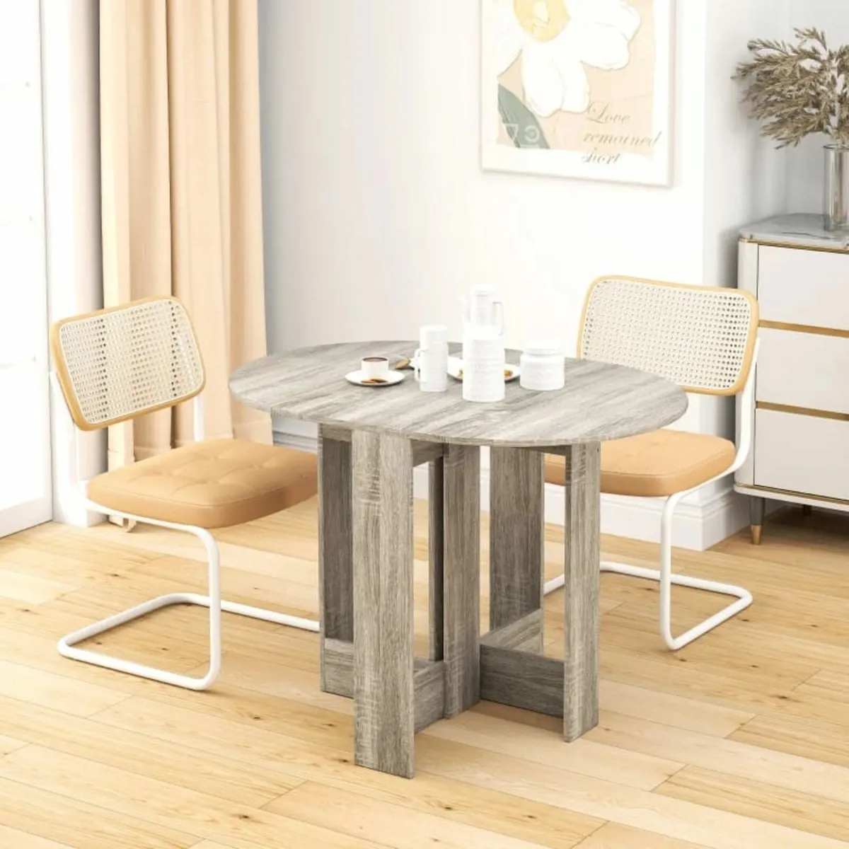 Space-saving Drop Leaf Table, Folding Dining Table - Image 2