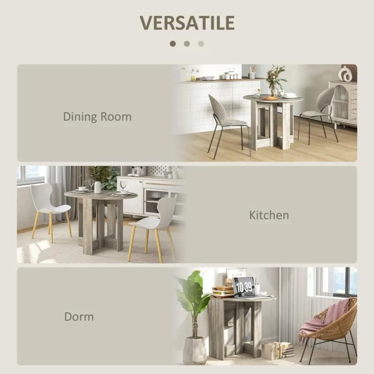 Space-saving Drop Leaf Table, Folding Dining Table - Image 3