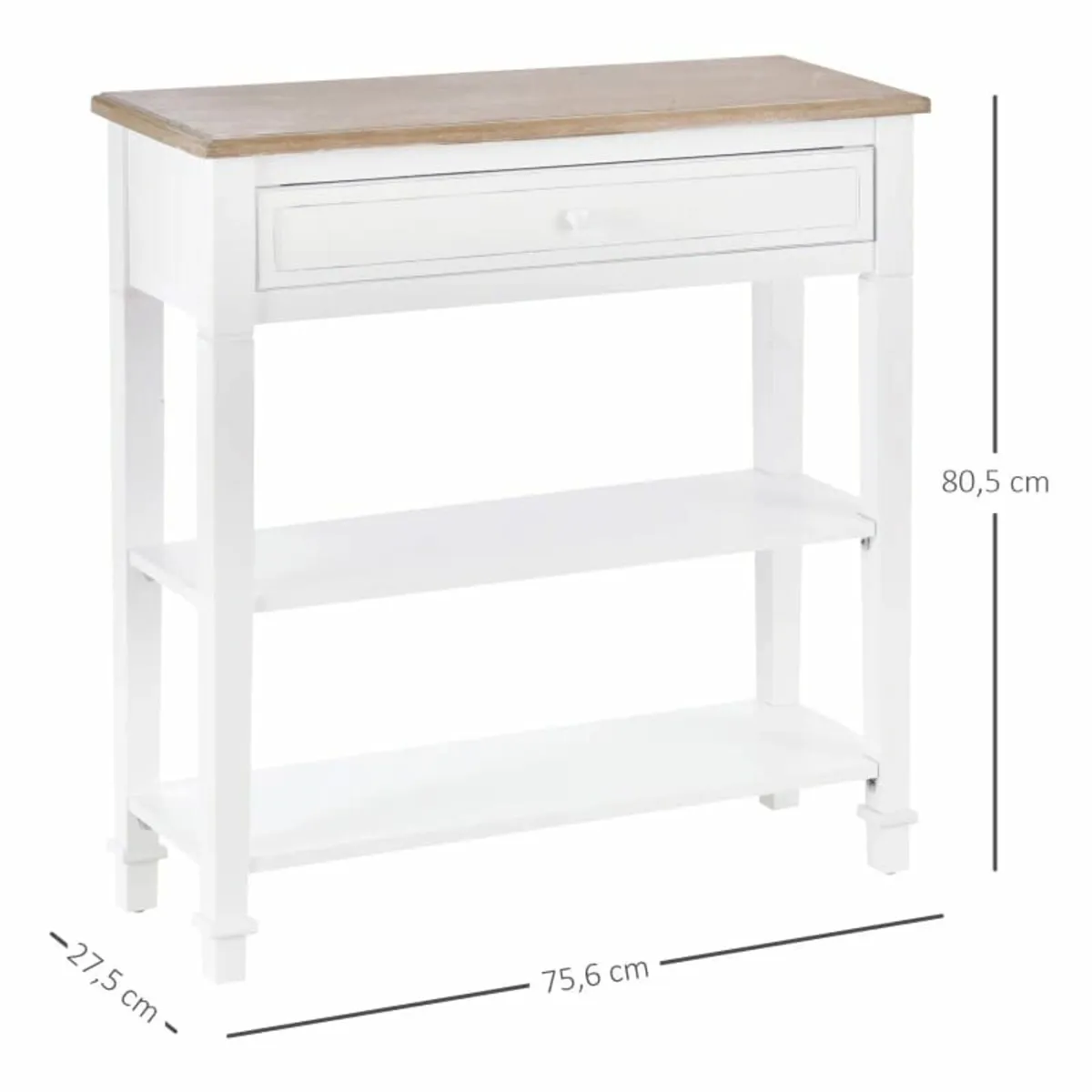 Console Table Hallway Side Desk 1 Drawer 2 Shelves - Image 3