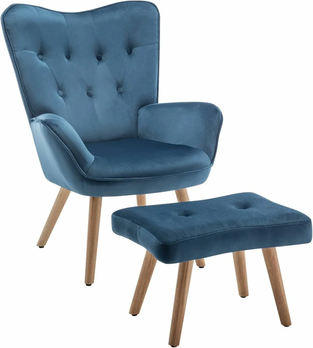 Armchair Armchair Living Room Comfy Velvet Blue - Image 1