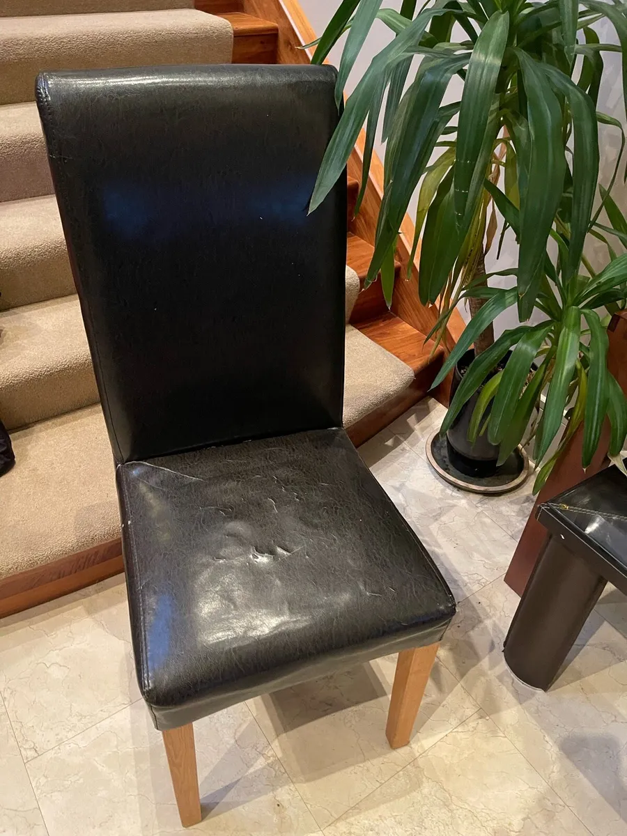 1 x High Back Leather Dining Chair - Can Deliver