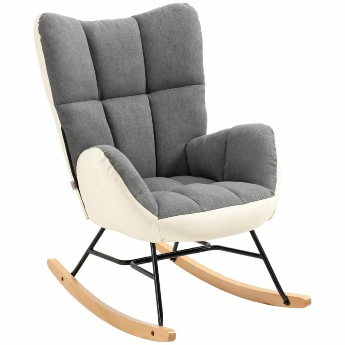 Soft Padded Rocking Wingback Armchair, with Wooden - Image 1