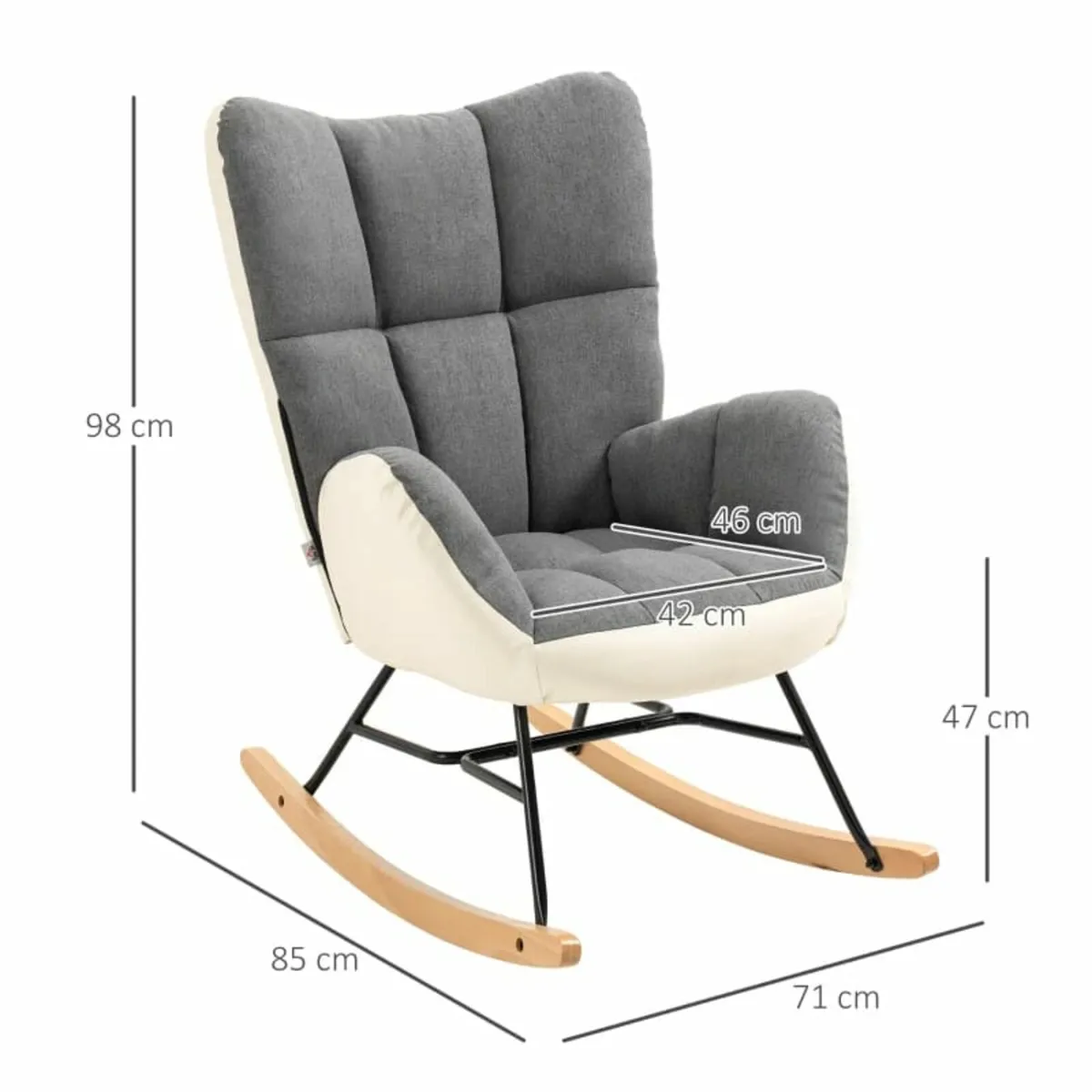 Soft Padded Rocking Wingback Armchair, with Wooden - Image 2