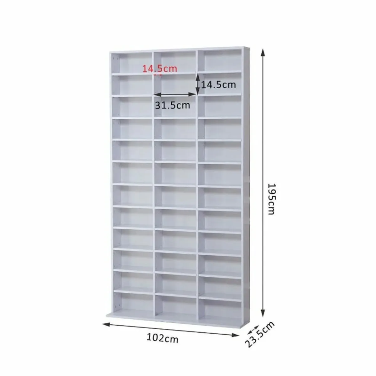 33 Adjustable Compartment Storage Unit - White - Image 3