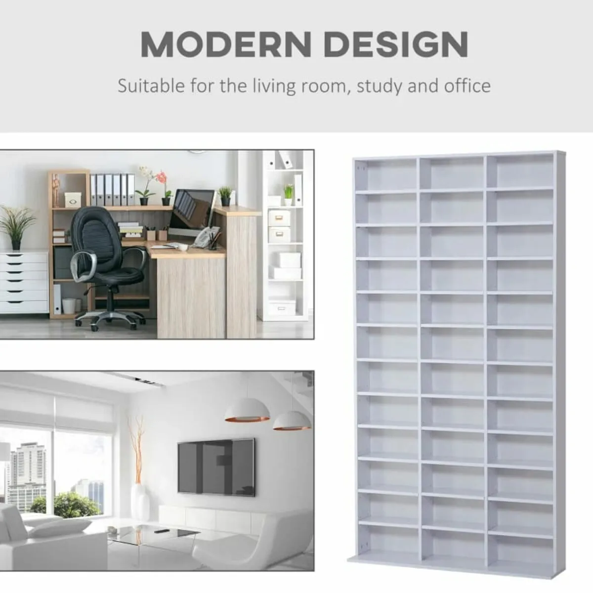 33 Adjustable Compartment Storage Unit - White - Image 4
