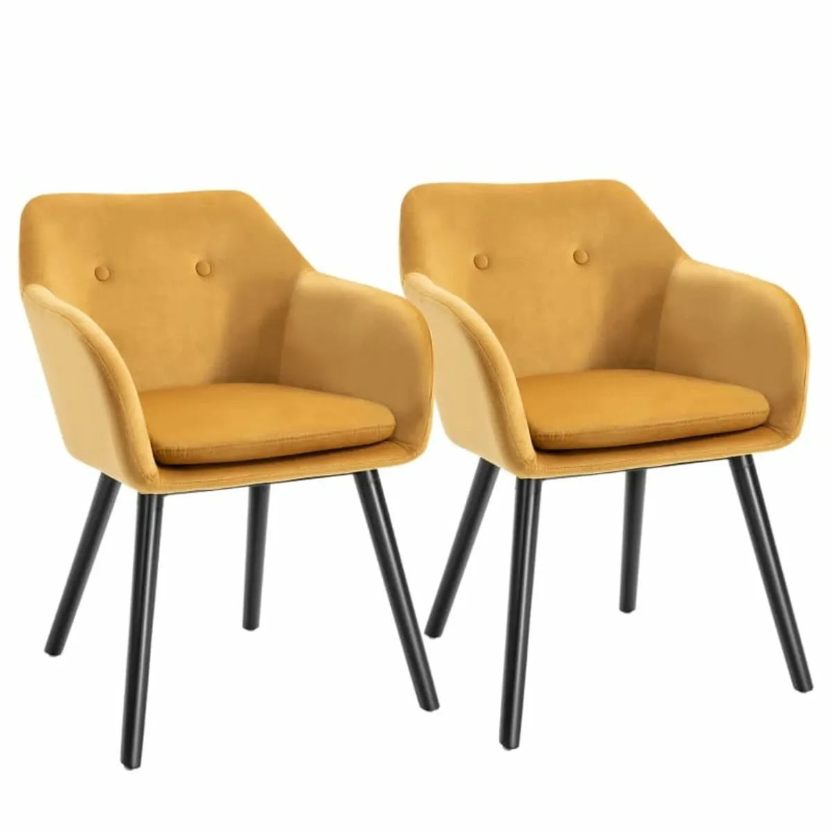 Dining Chairs Set of 2 Modern Upholstered Fabric V - Image 1