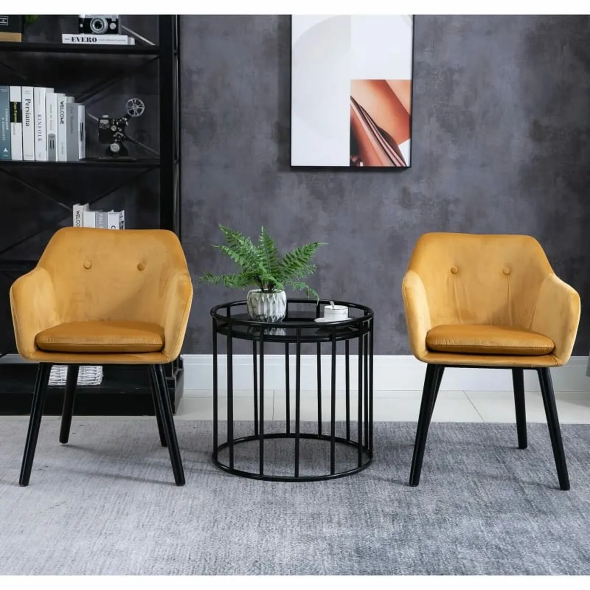 Dining Chairs Set of 2 Modern Upholstered Fabric V - Image 4