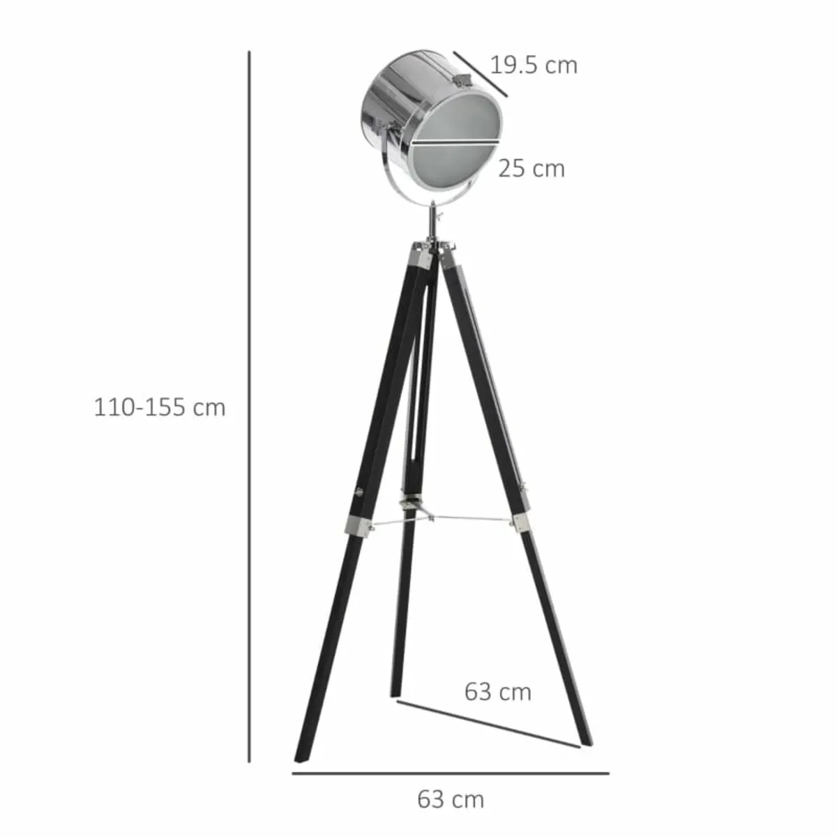 Industrial Style Adjustable Tripod Floor Lamp, Sea - Image 3