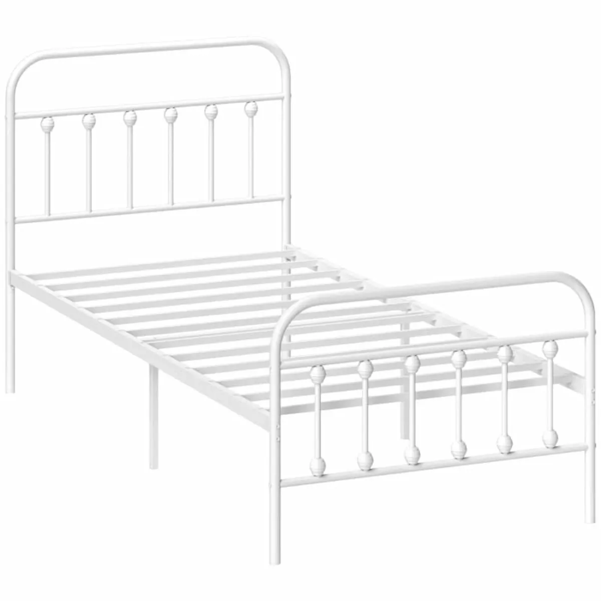 Single Minimalistic Metal Bed Frame - White - Image 1