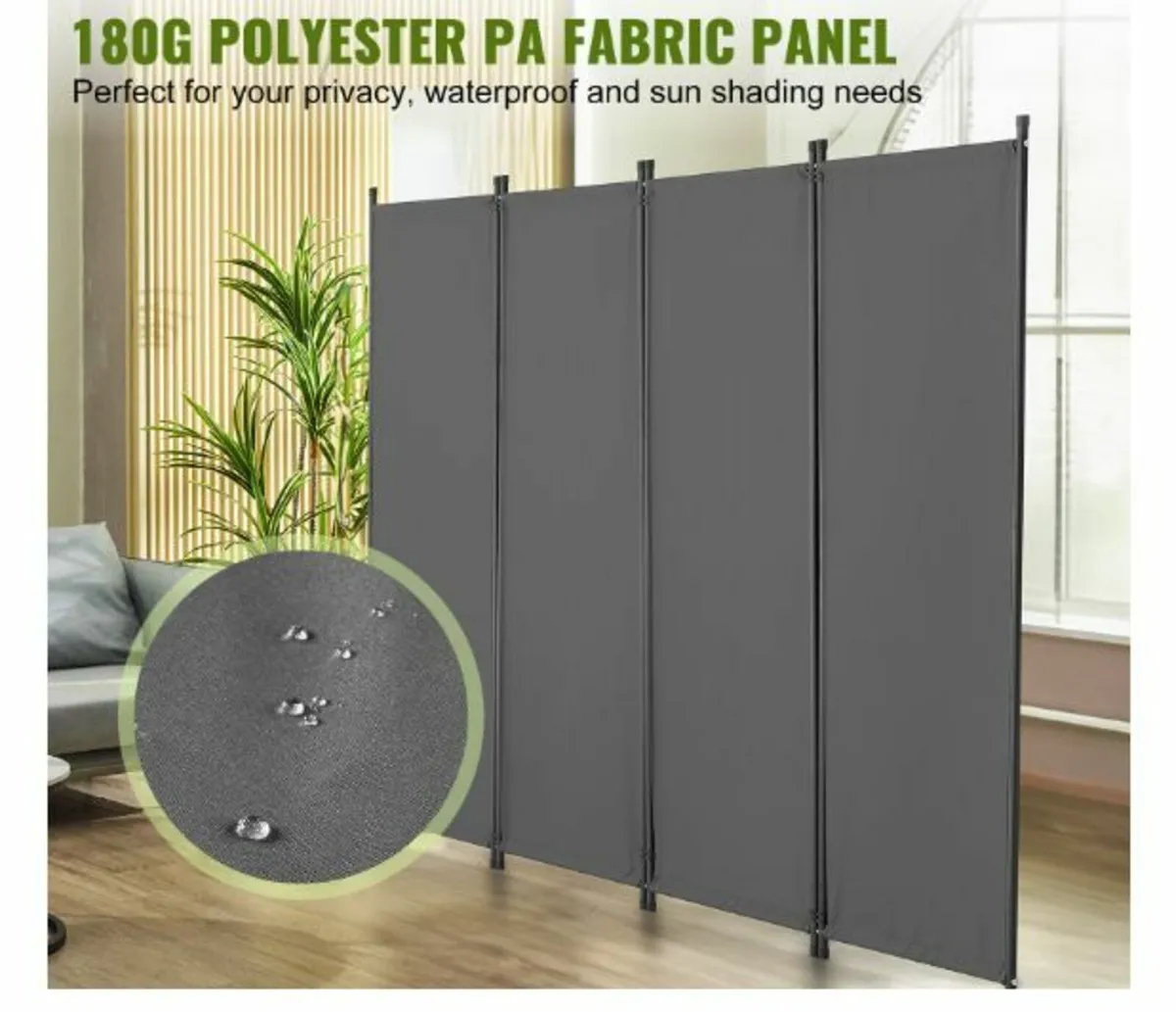 Room Divider 4-Panel Folding Privacy Screen - Image 1