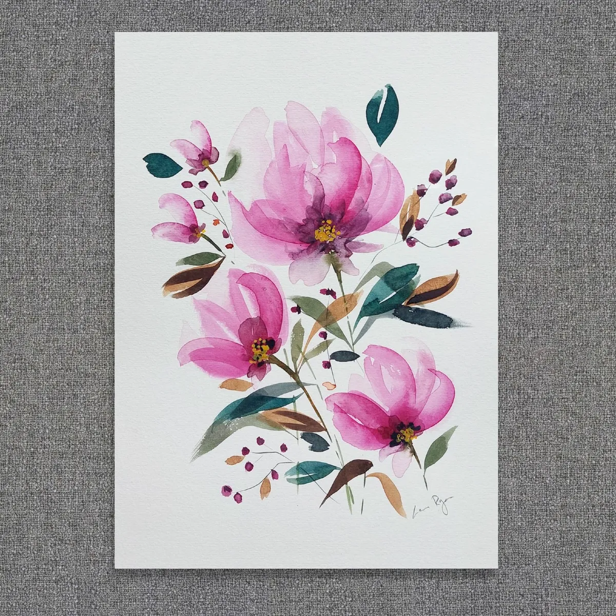 Original Watercolour Floral Painting - Image 1