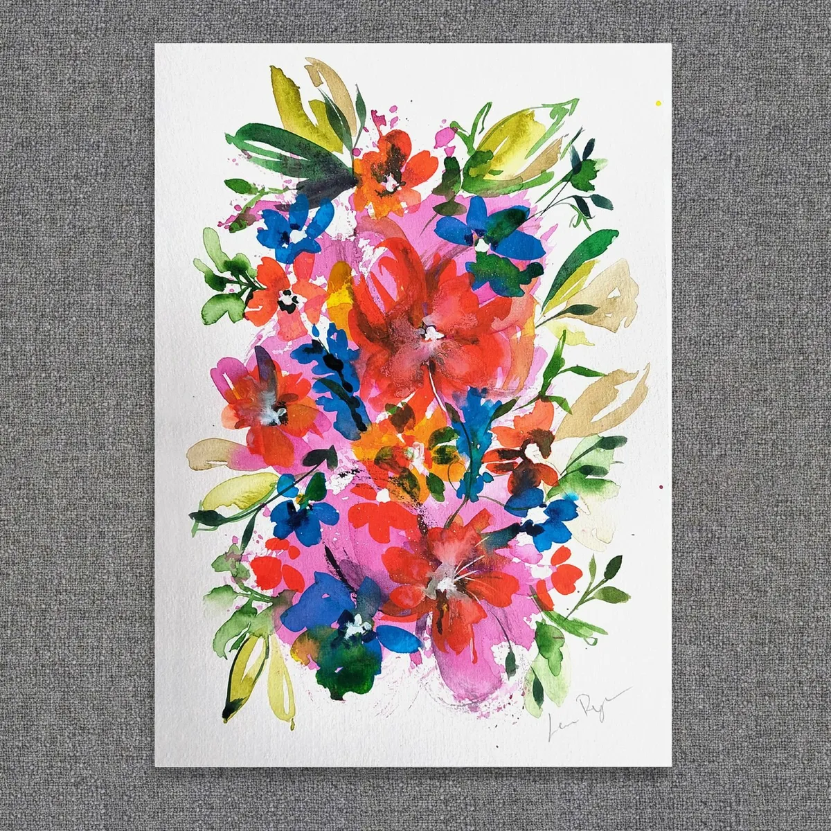 Original Watercolour Floral Painting - Image 1