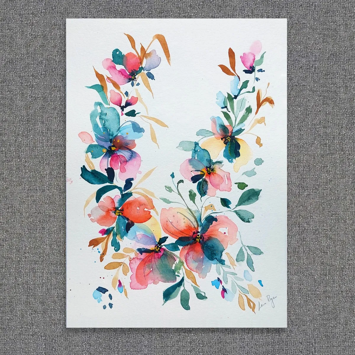 Original Watercolour Floral Painting - Image 1