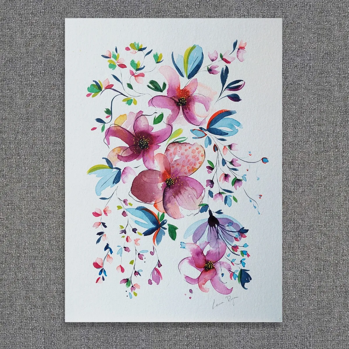 Original Watercolour Floral Painting - Image 1