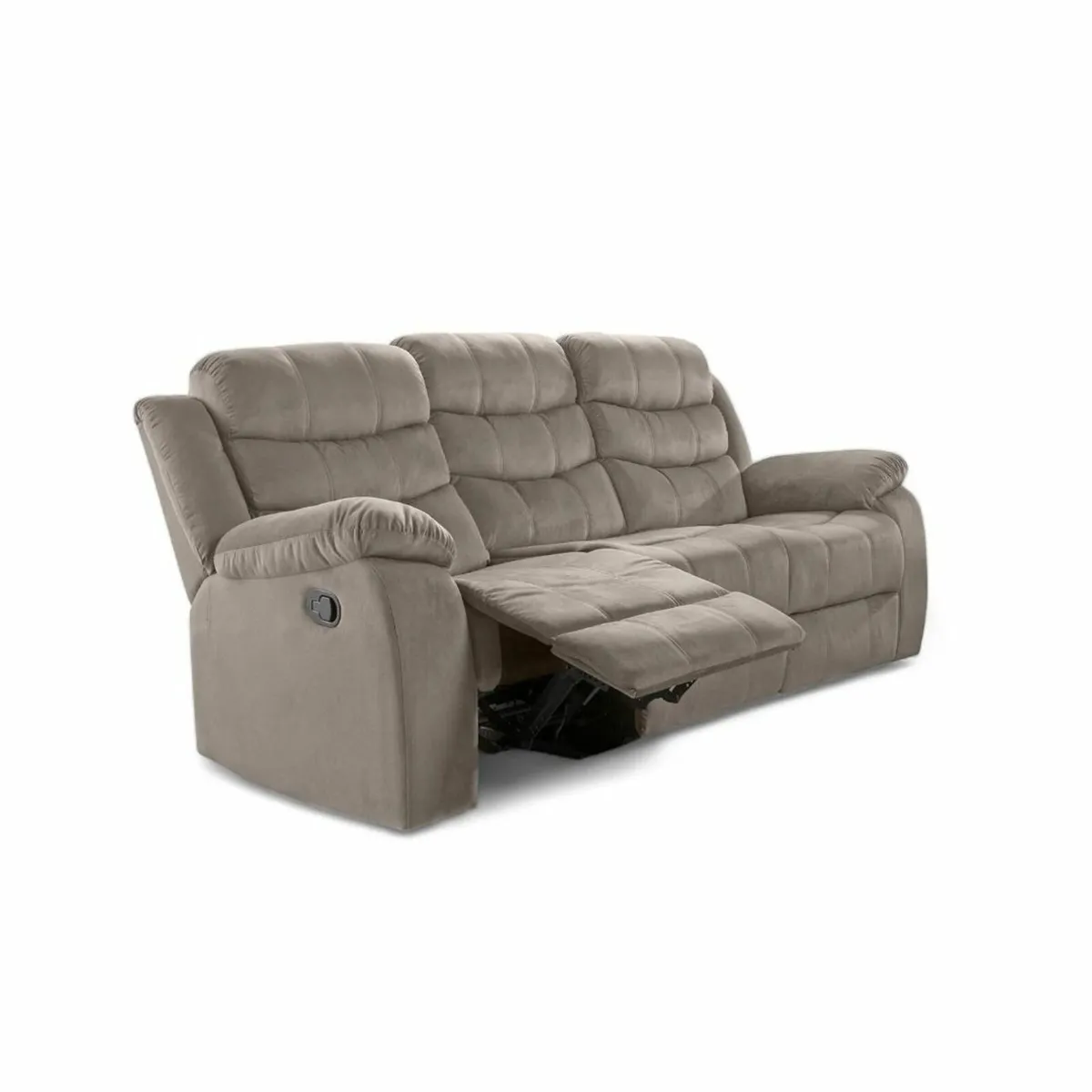 3 Seater Fabric Recliner Sofa -Brown - Image 4