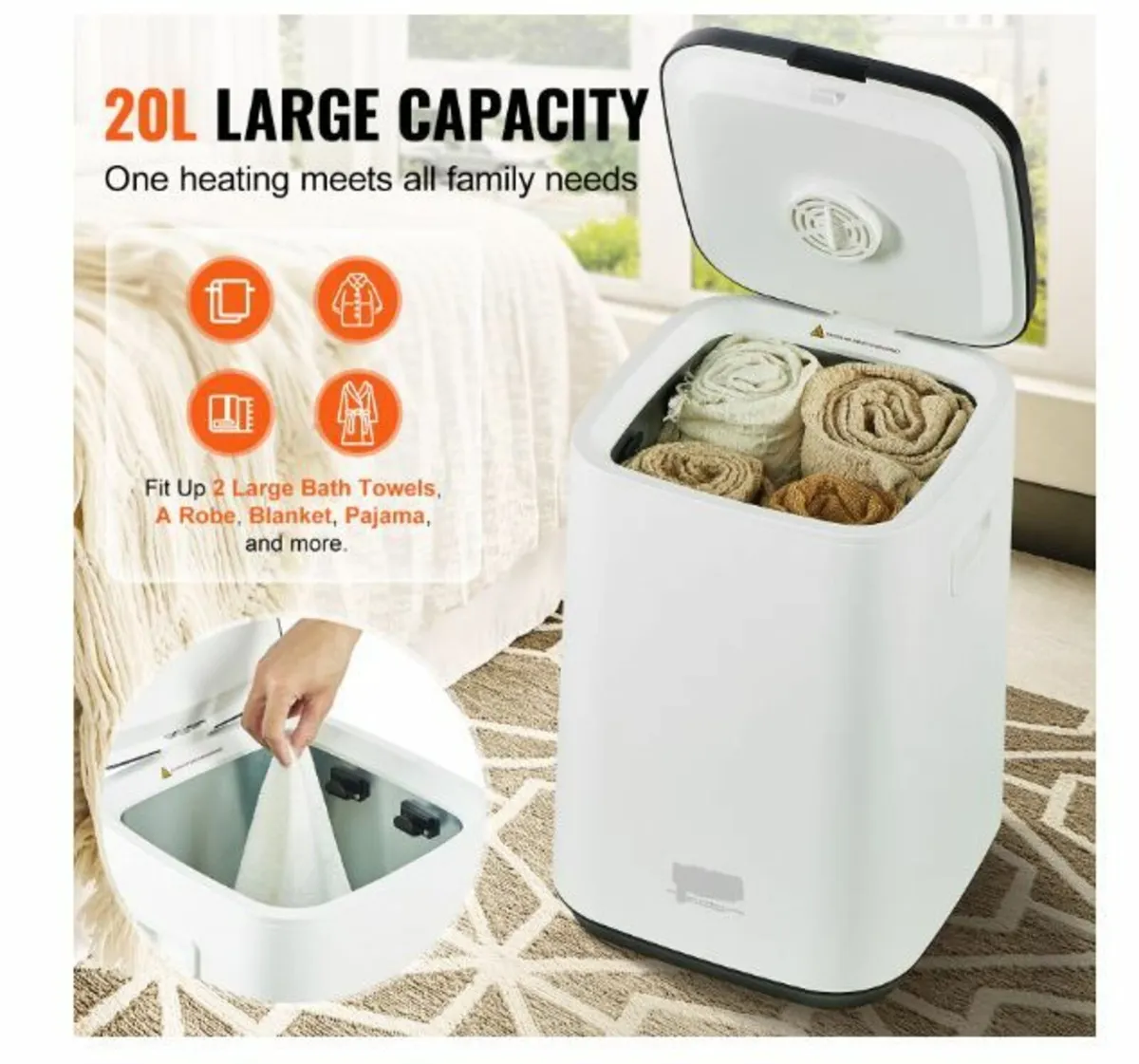 20L Large Towel Warmer Bucket - Image 4