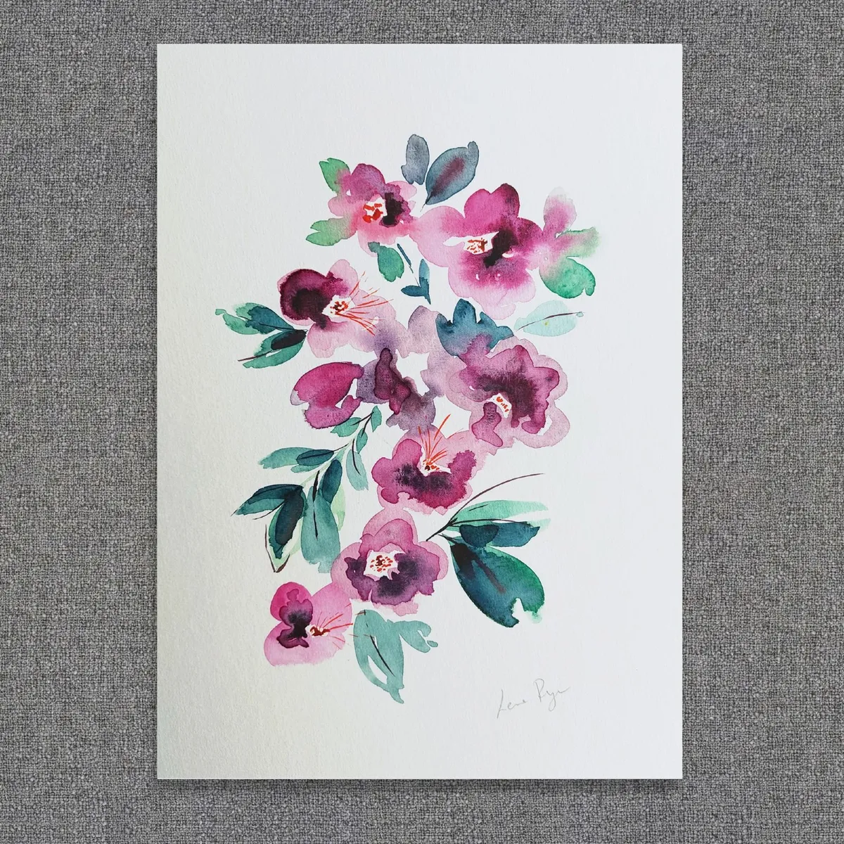 Original Watercolour Floral Painting - Image 1