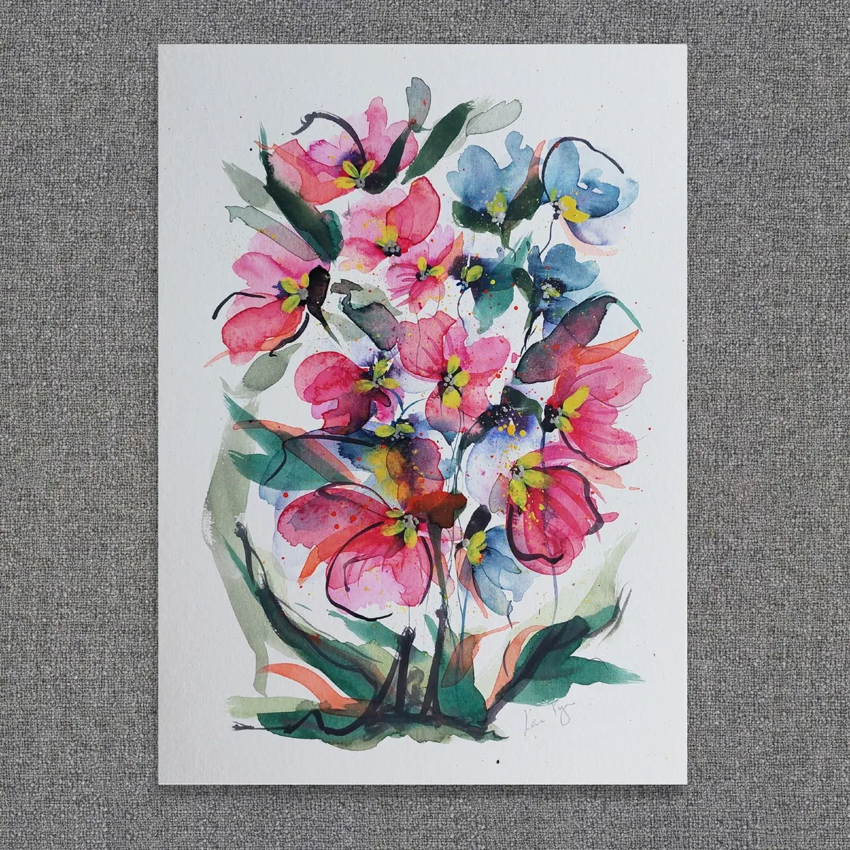 Original Watercolour Floral Painting - Image 1