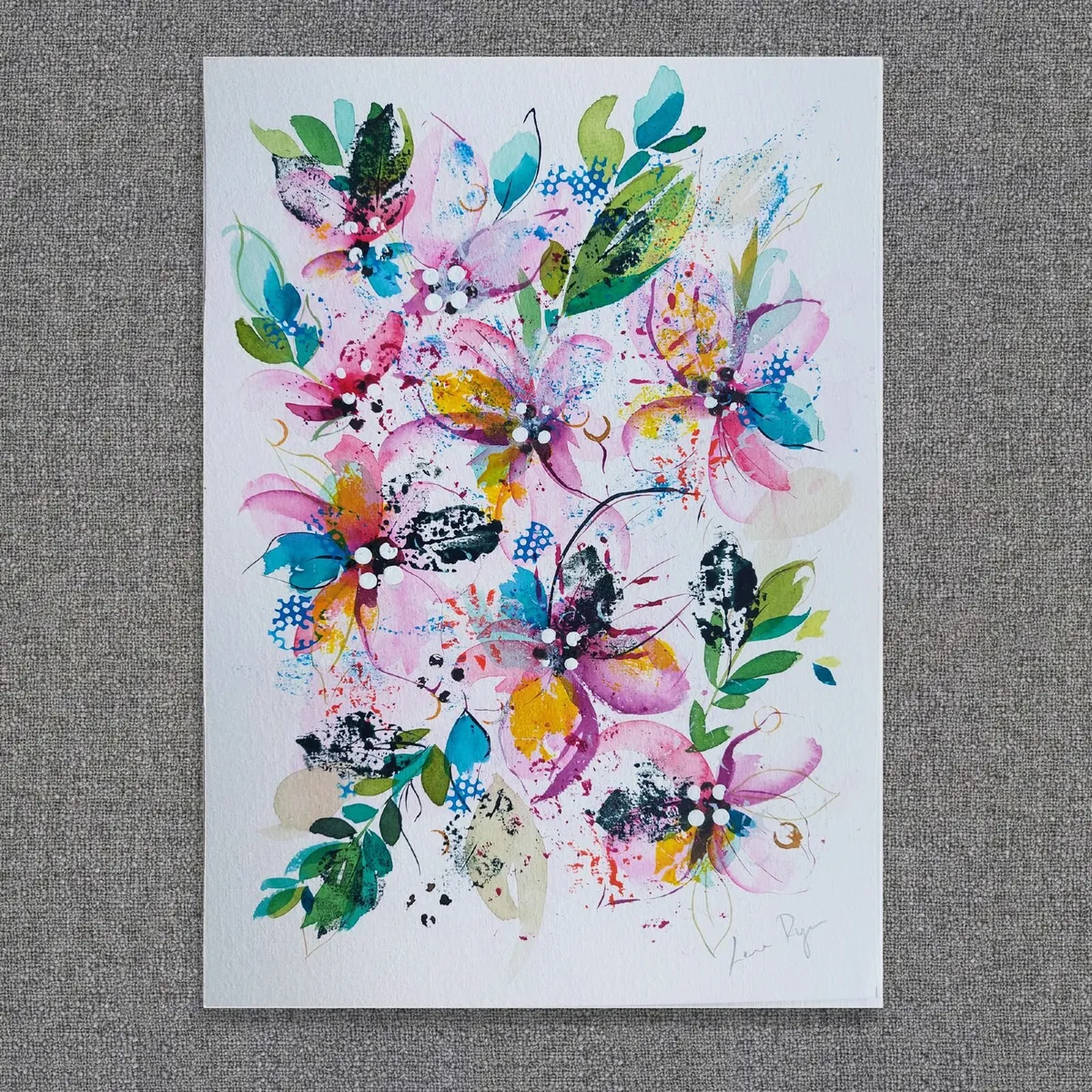 Original Watercolour Floral Painting - Image 1