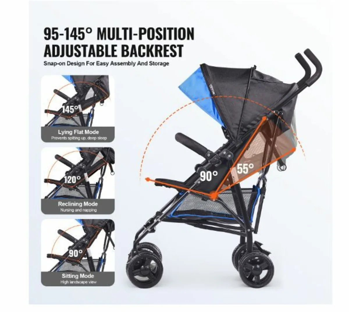 Lightweight Stroller Compact Easy Fold Adjustable - Image 4