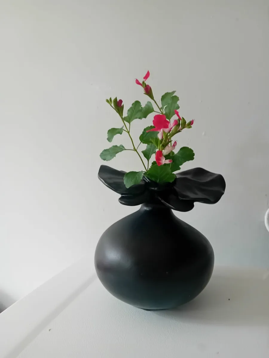 Black decorative vase - Image 1
