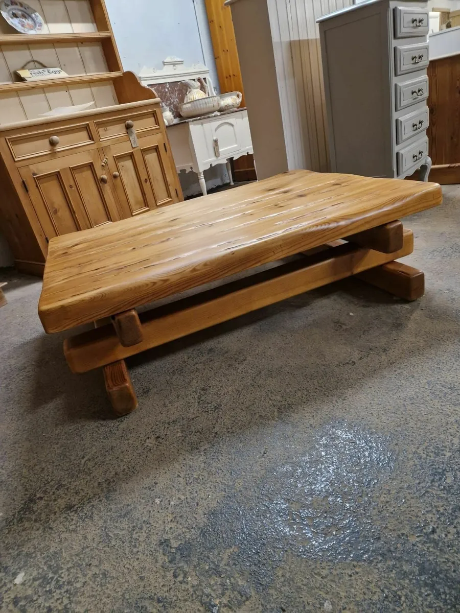 Vintage reclaimed pine  coffee and side table - Image 1