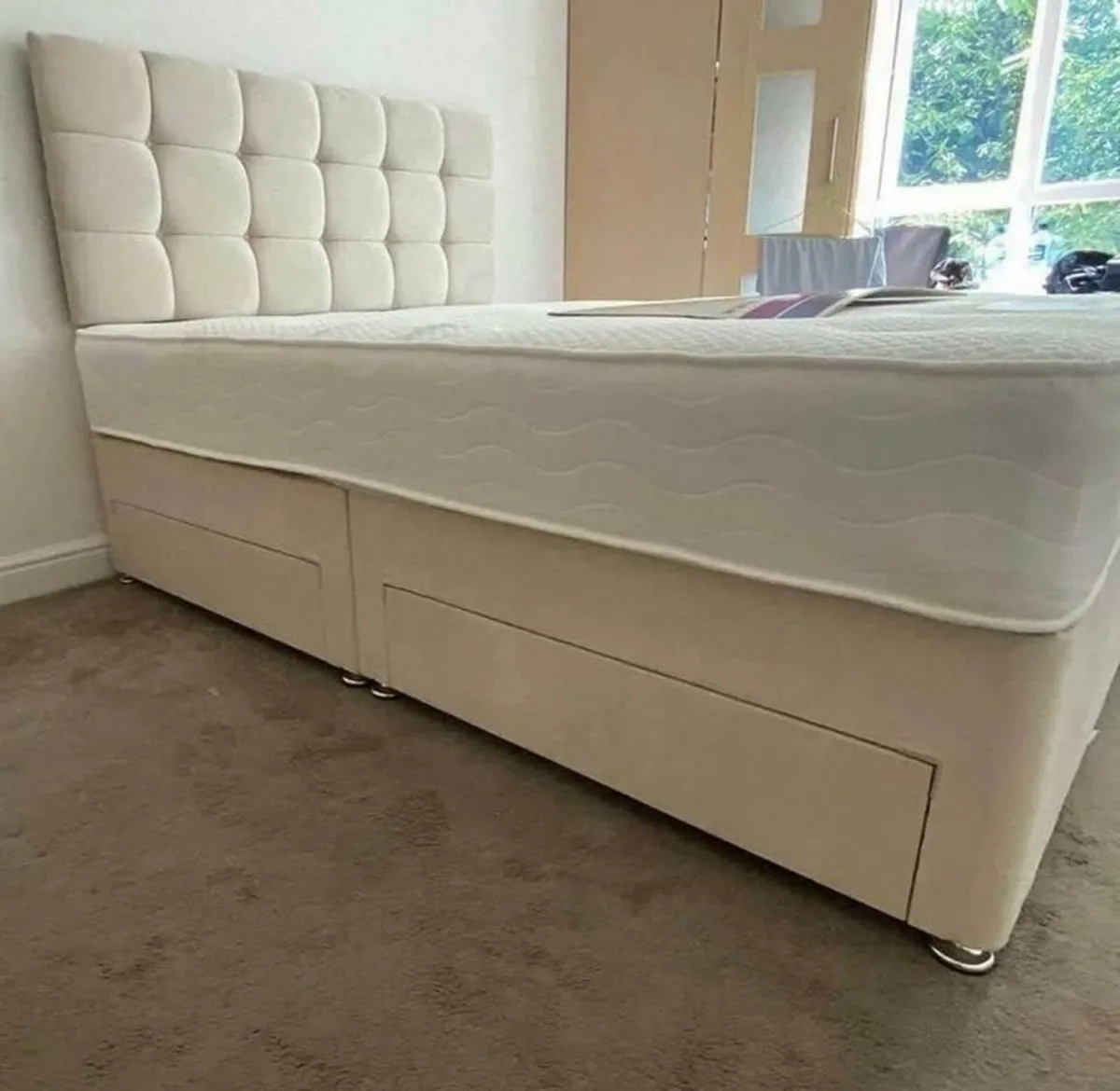 New 4ft6 Divan Beds With Memory Foam Mattress - Image 1