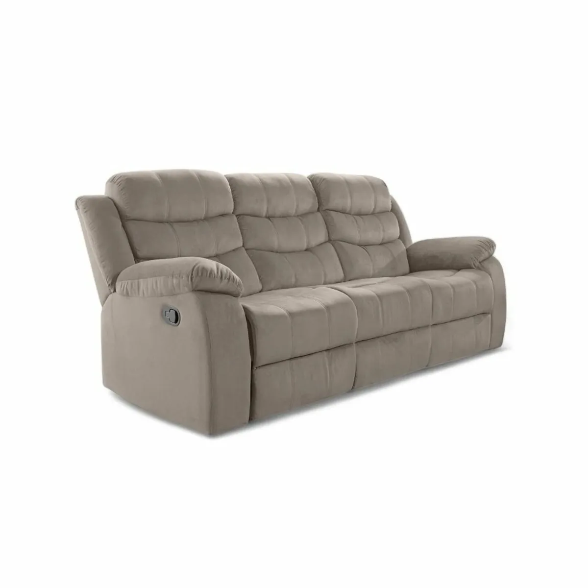 3 Seater Fabric Recliner Sofa -Brown - Image 4