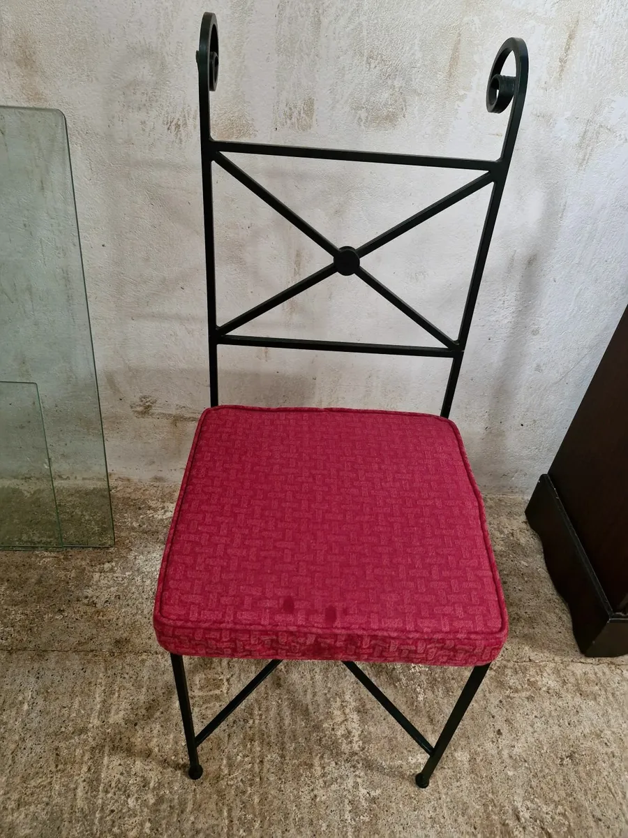 Wrought Iron Chair With Cushion - Image 1