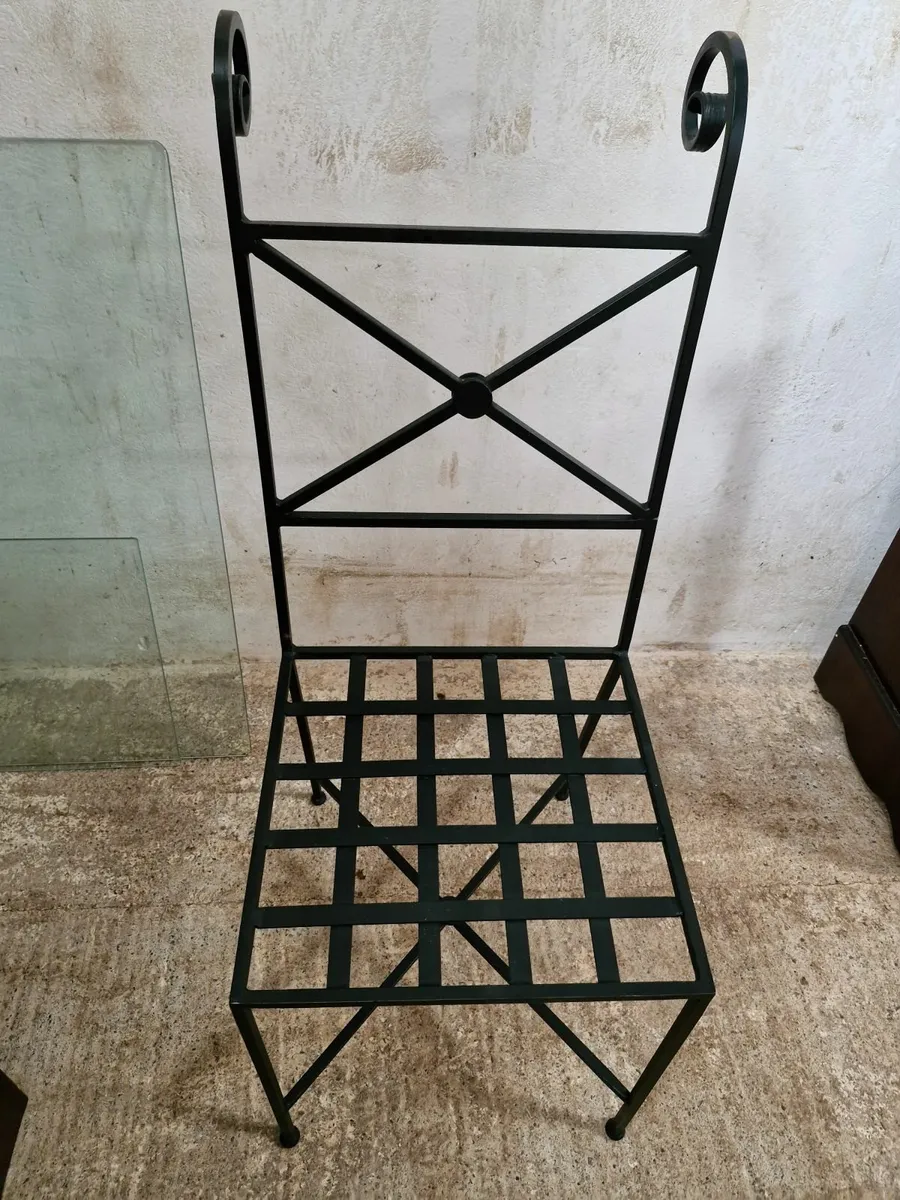 Wrought Iron Chair With Cushion - Image 2