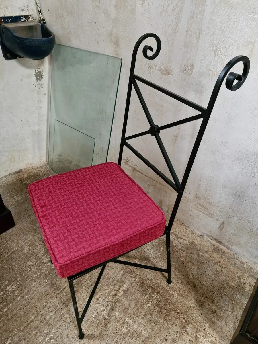 Wrought Iron Chair With Cushion - Image 3