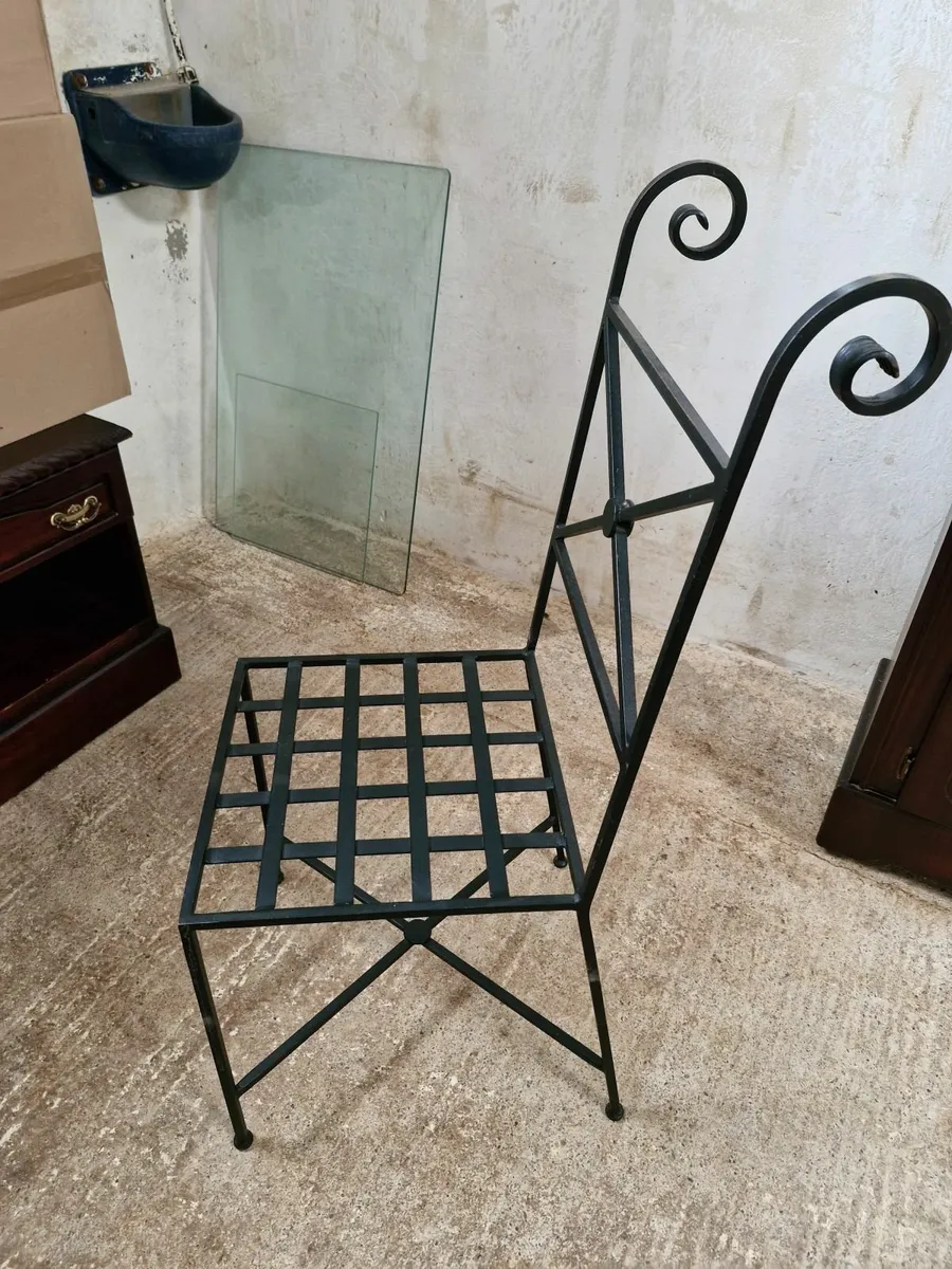 Wrought Iron Chair With Cushion - Image 4