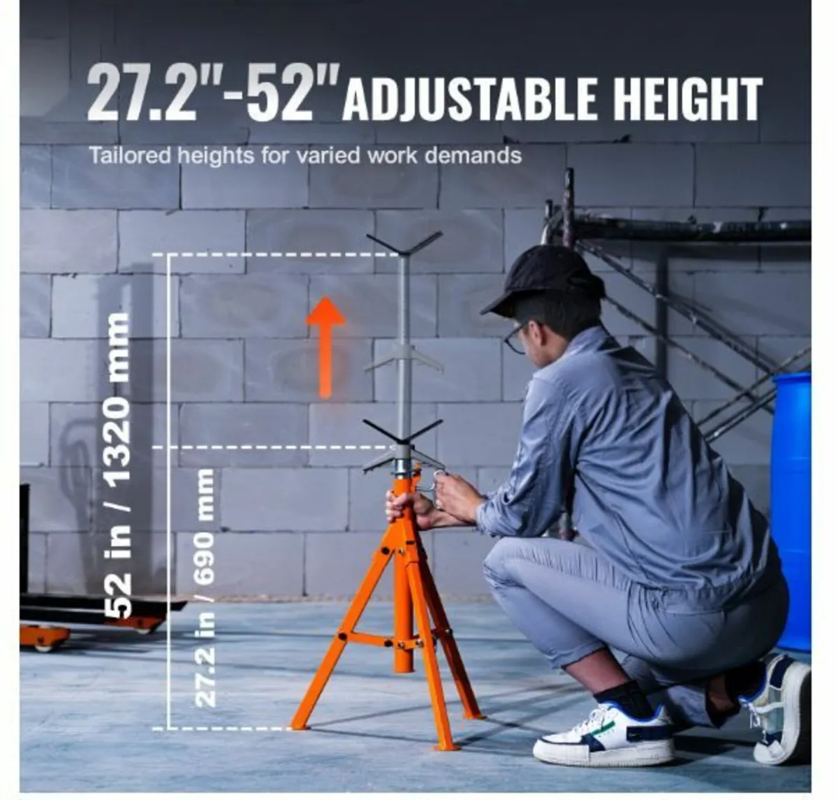 Pipe Stand, 2500LBS Heavy Duty Pipe Jack Stands - Image 3