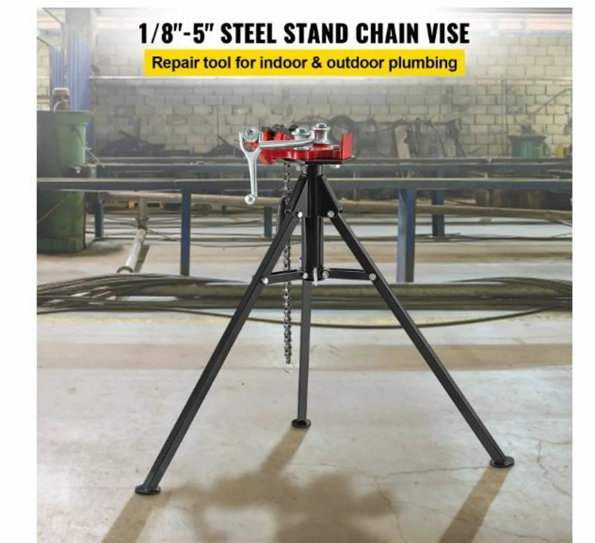 Tripod Pipe Chain Vise | 1/8"-5" Pipe Capacity - Image 2