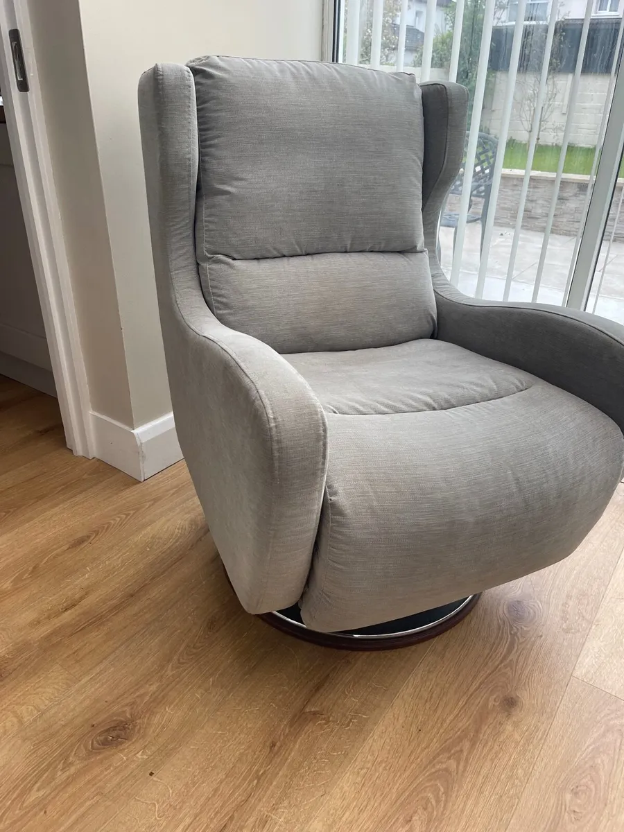 Grey Swivel arm chair - Image 2