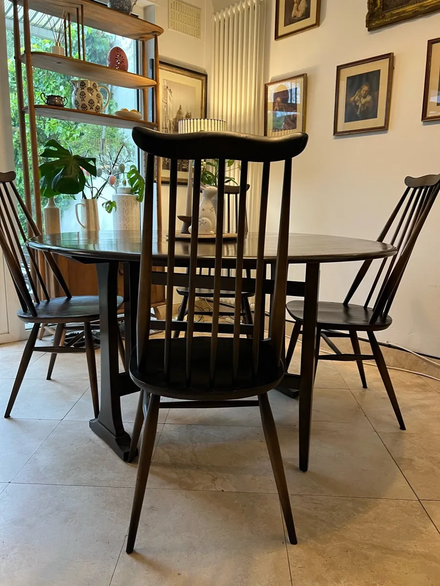 Mid century Ercol table and 4 chairs - Image 1