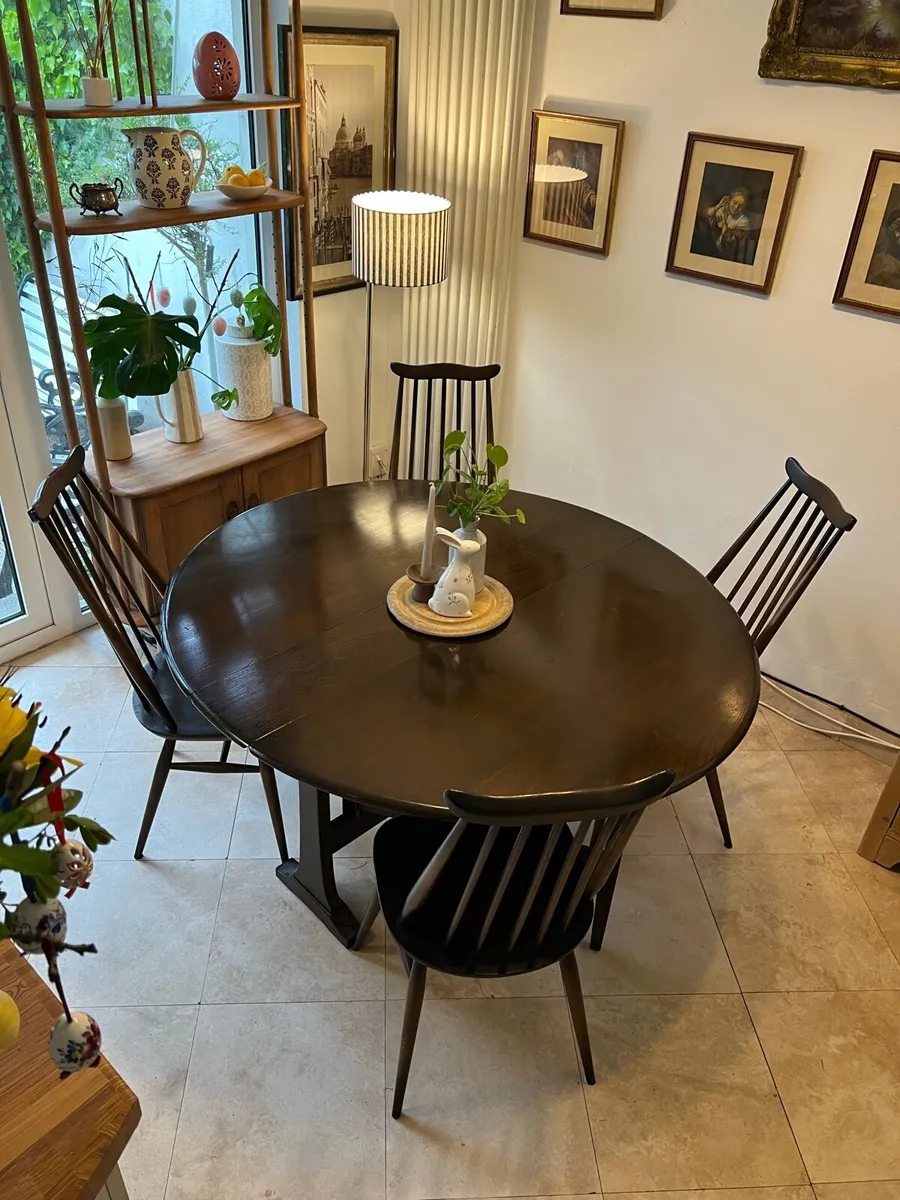 Mid century Ercol table and 4 chairs - Image 2