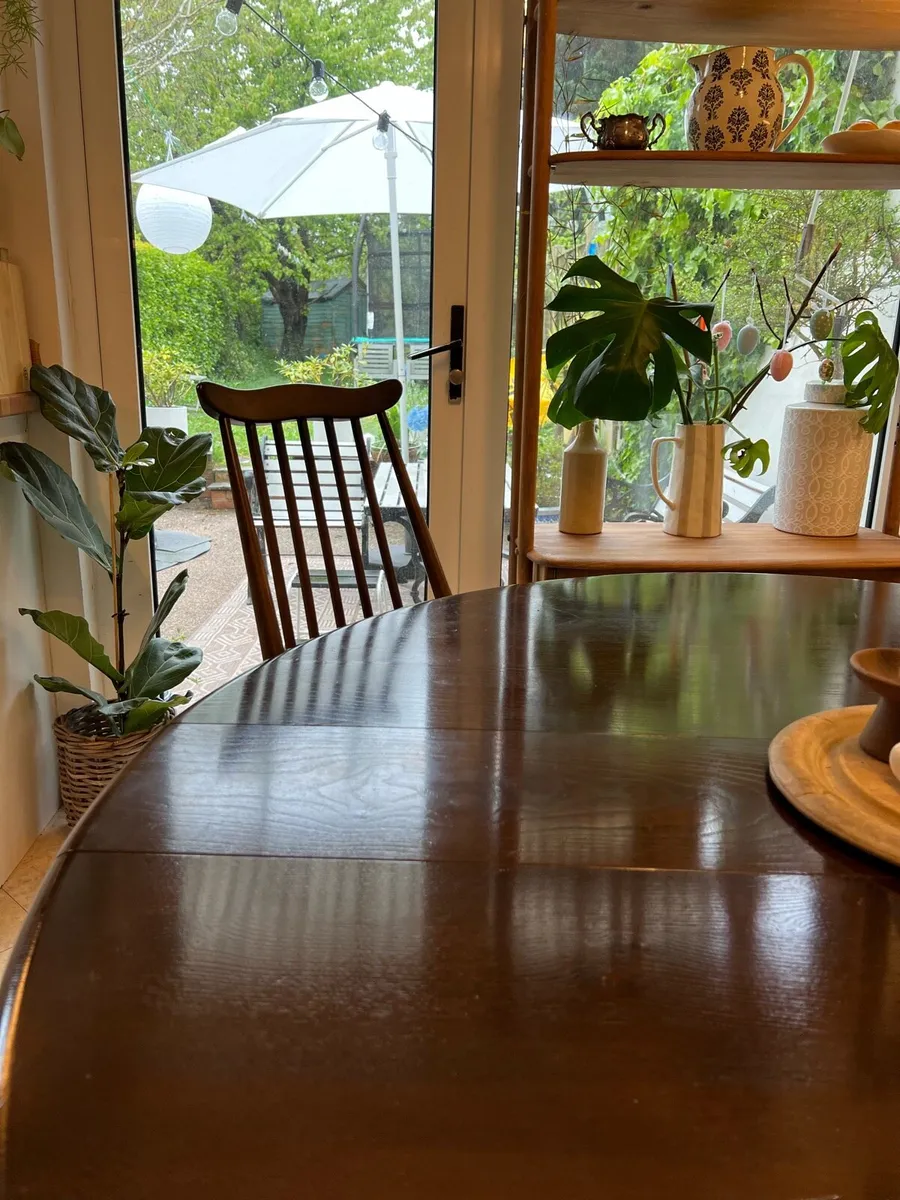 Mid century Ercol table and 4 chairs - Image 3