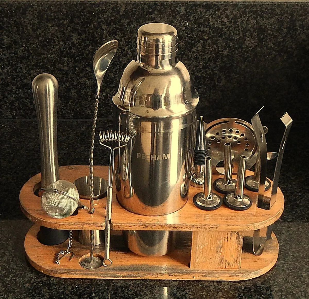 12 Piece Stainless Steel Cocktail Shaker Set - Image 1