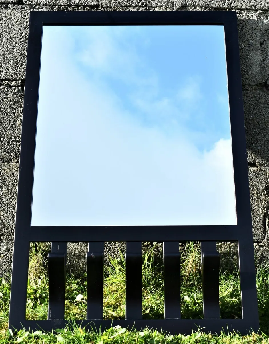 Umbra Designer Black Mirror with Coat Hooks - Image 1