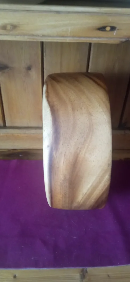 2 Vintage Turned Hardwood Fruit/Salad/Bread Bowls - Image 2