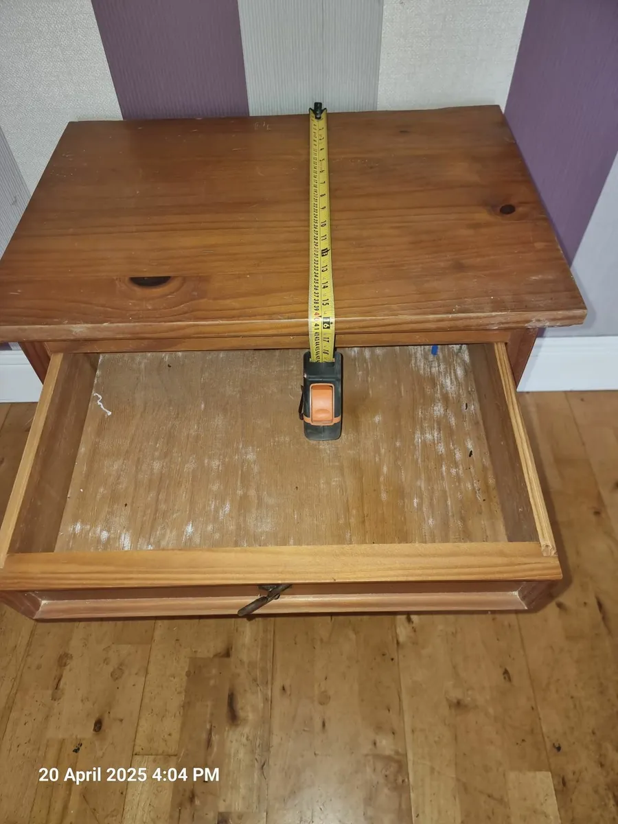 solid wood bedside locker - Image 2