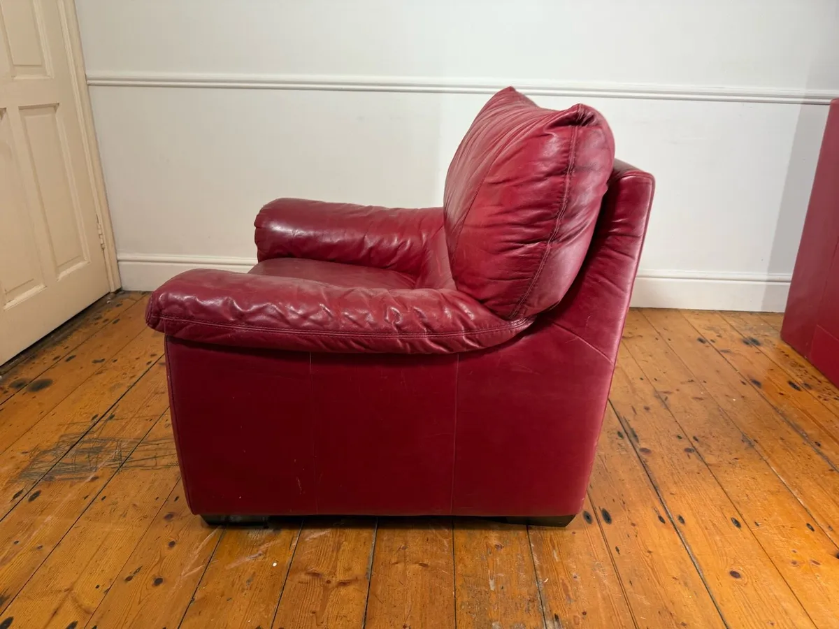 Two Leather Armchairs - Image 3