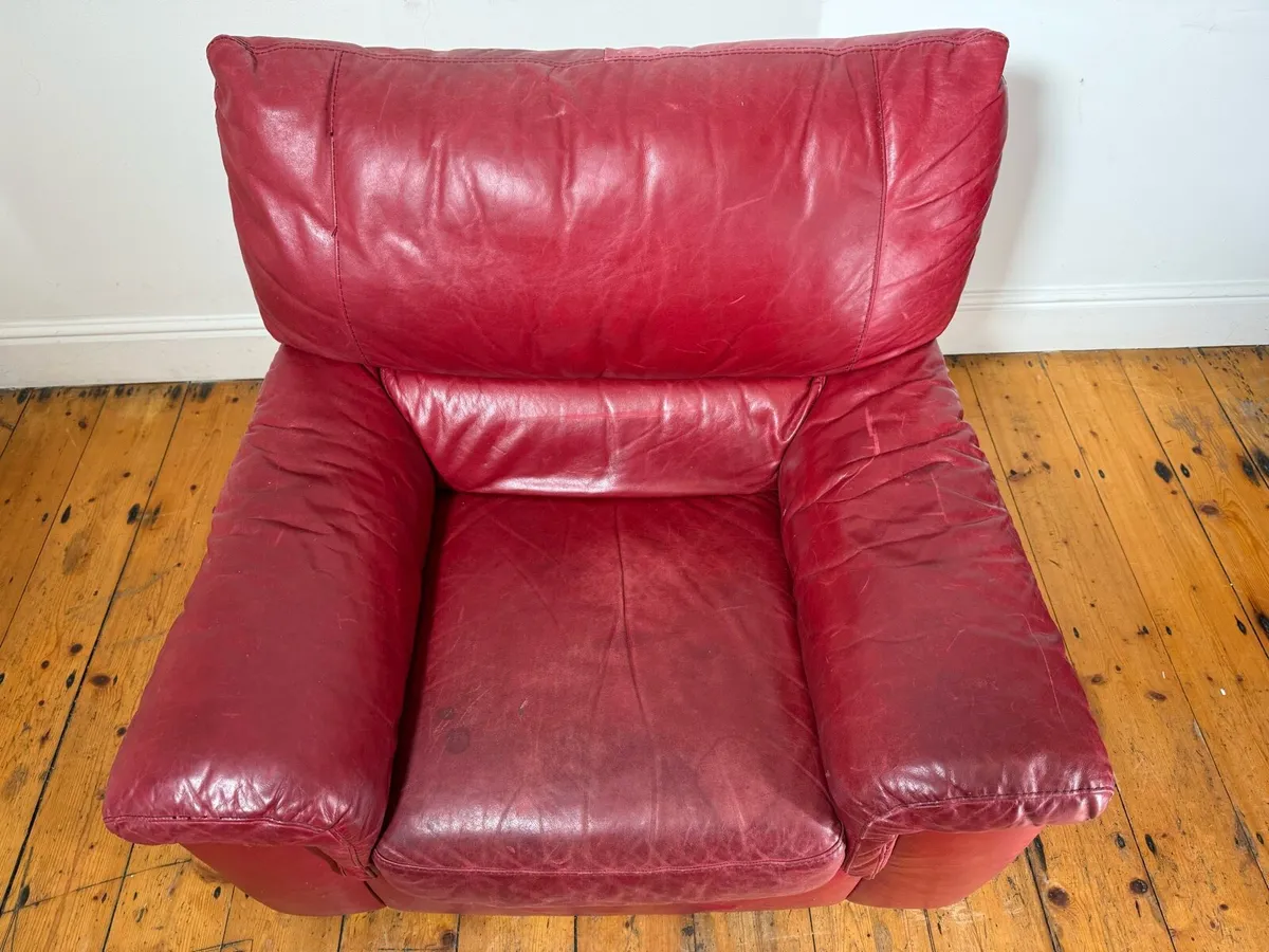 Two Leather Armchairs - Image 4