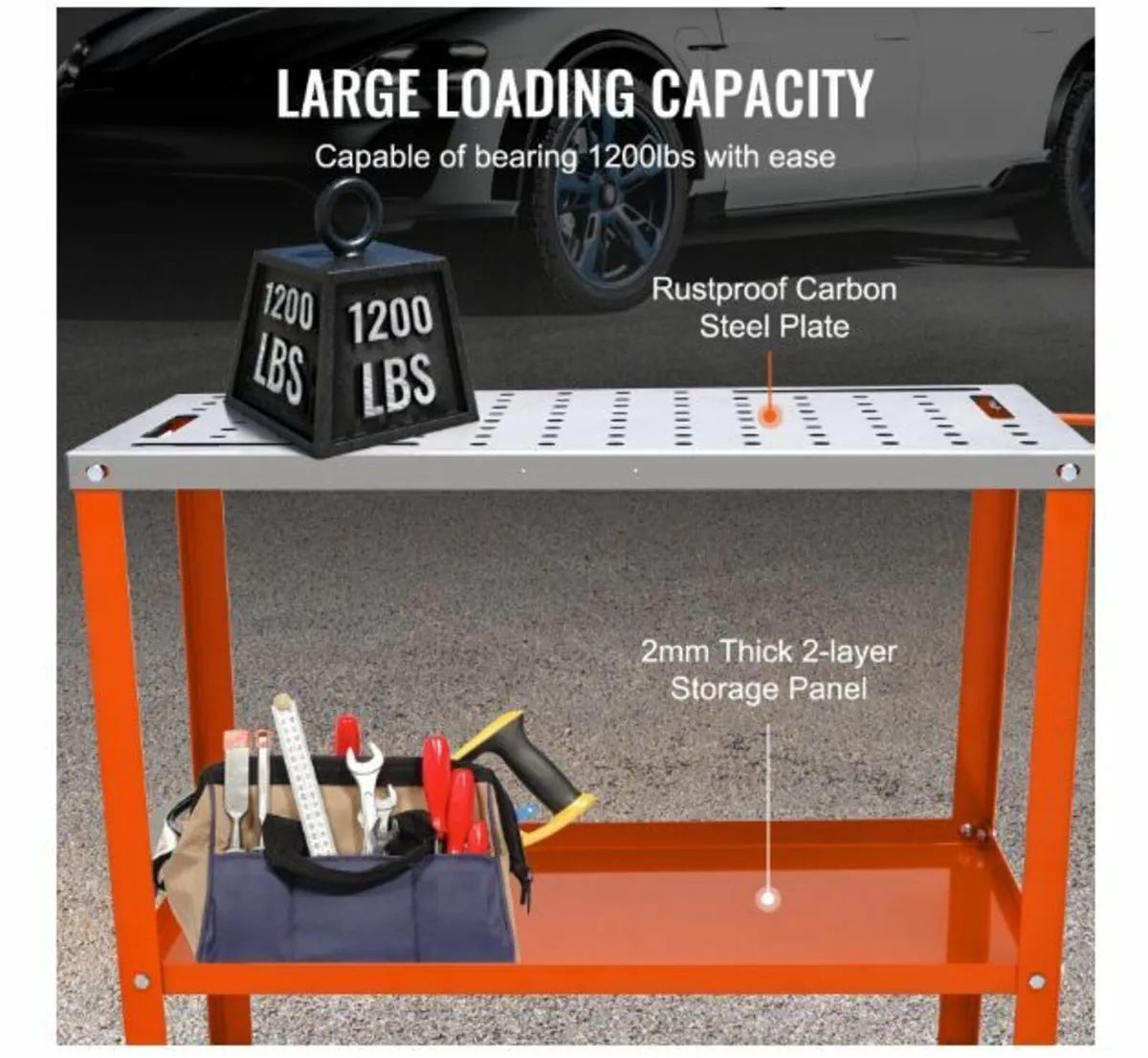 Welding Table 36" x 18", 1200lbs Load Capacity Ste - Image 3