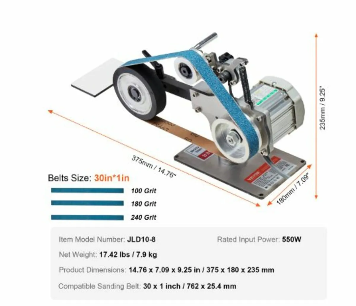 Belt Grinder Sander 30 x 1-Inch Variable - Image 3