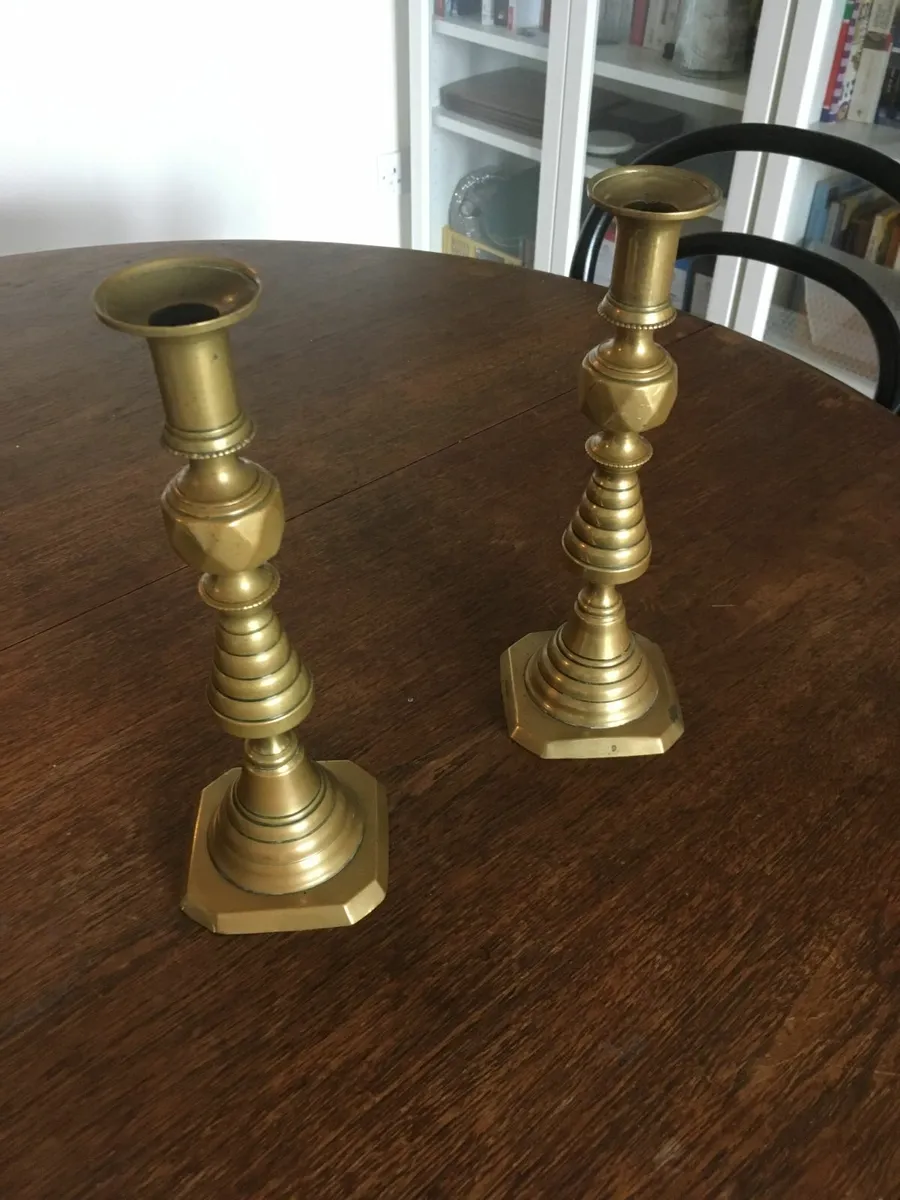 Pair of Antique brass Candlesticks - Image 1