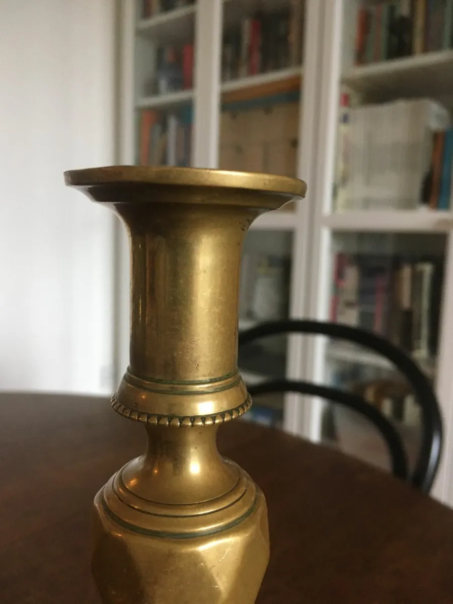 Pair of Antique brass Candlesticks - Image 2